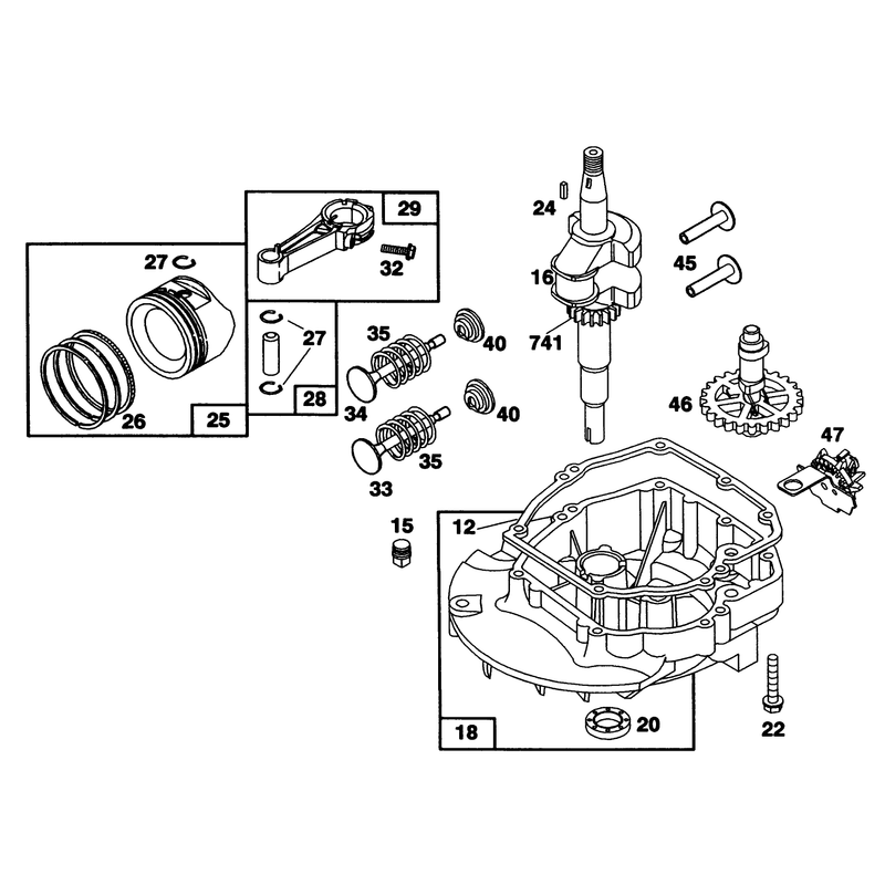 Engine Riggs and Stratton Model 124702-3115-01