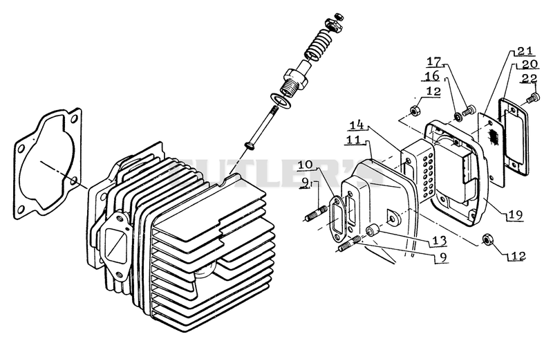 Cylinder, Muffler: Spark Arrester Muffler - OPTION