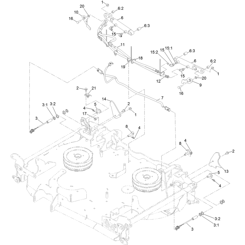 Center Deck Hose and Switch Assembly