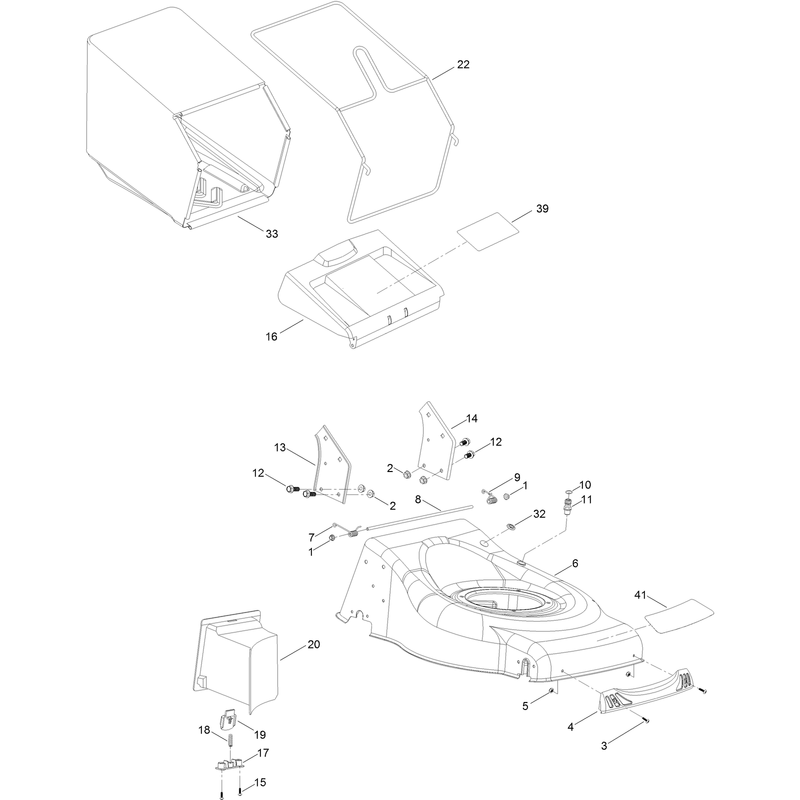 Deck and Grass Bag Assembly