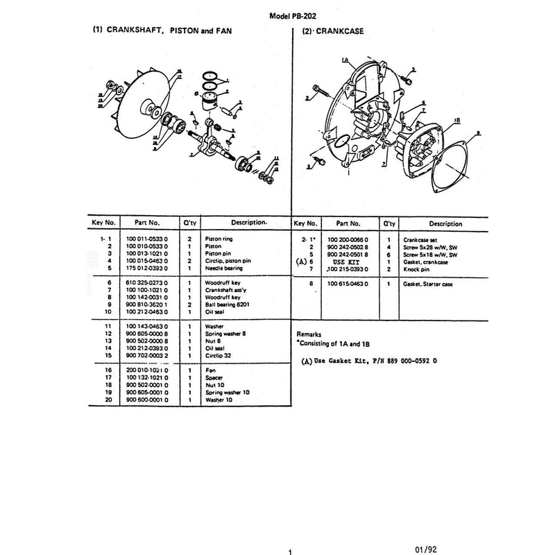 Crankshaft, Piston And Fan 2 Crankcase