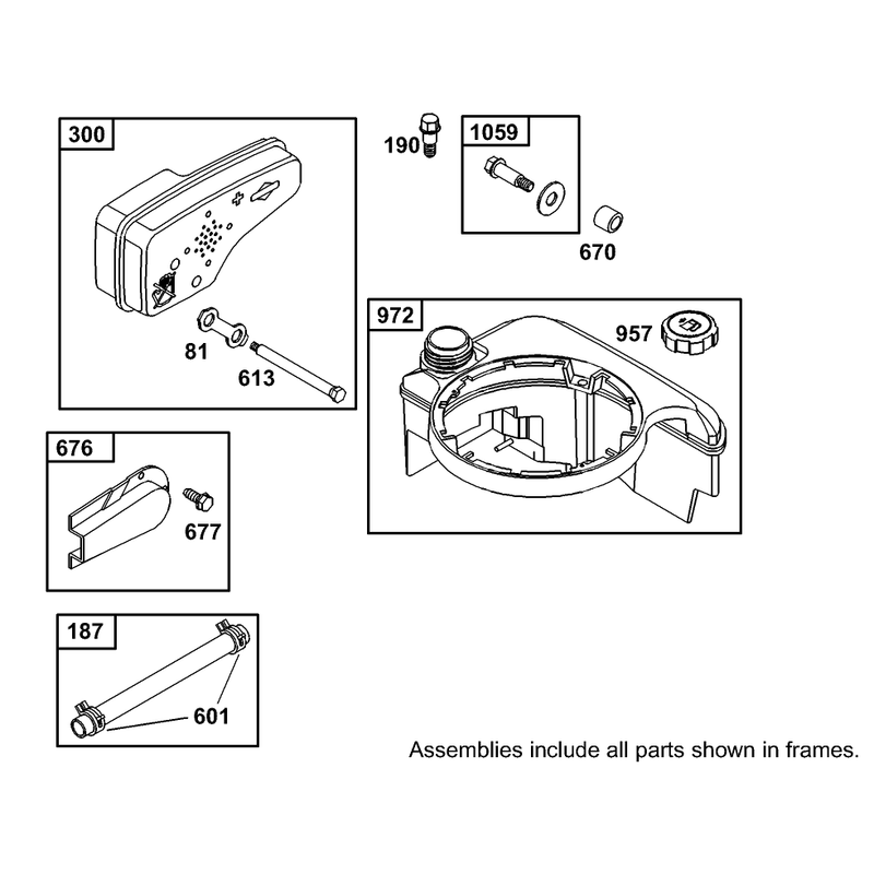 Muffler and Fuel Tank Assembly Briggs and Stratton 12F802-1770-B1