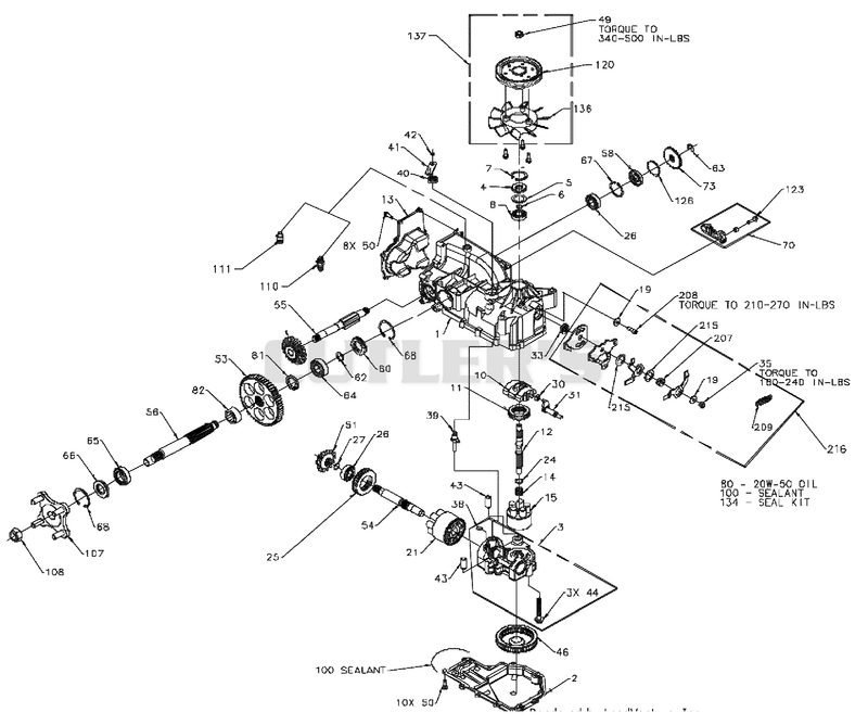 Hydrostatic Transaxle - Right (020, 021, 022, 023, 308-S/N 000100 & Up & 013-S/N 010500 & Up)