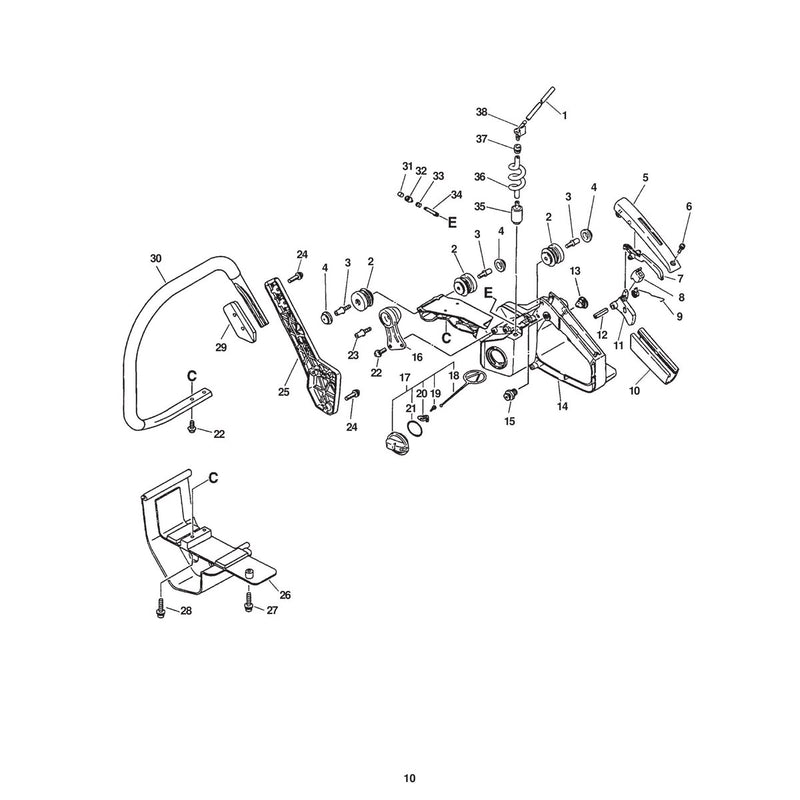 HANDLES, THROTTLE CONTROL, FUEL SYSTEM