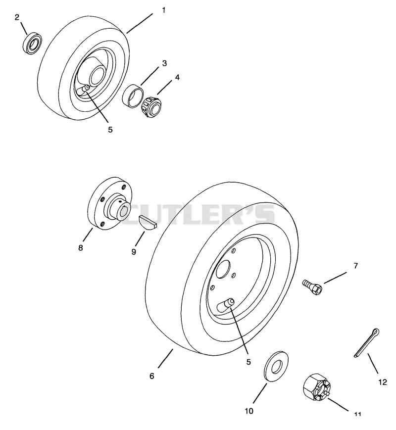 FRONT AND REAR WHEELS