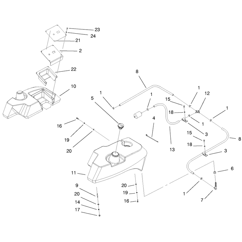 Tank and Fuel Lines Assembly