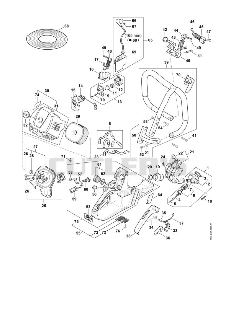 Fuel injection system, Tank housing, Handlebar MS 500i-RZ