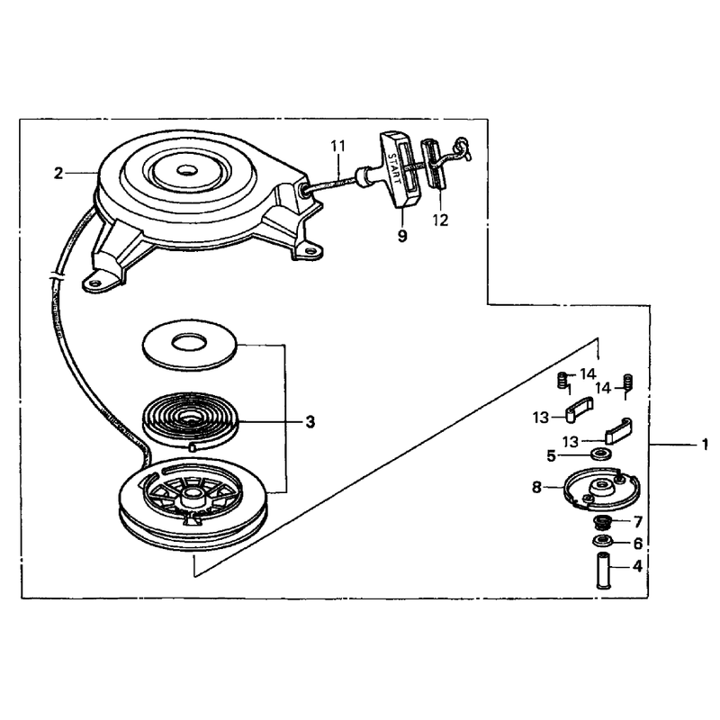 Recoil Starter Assembly Honda GXV160K1-A1