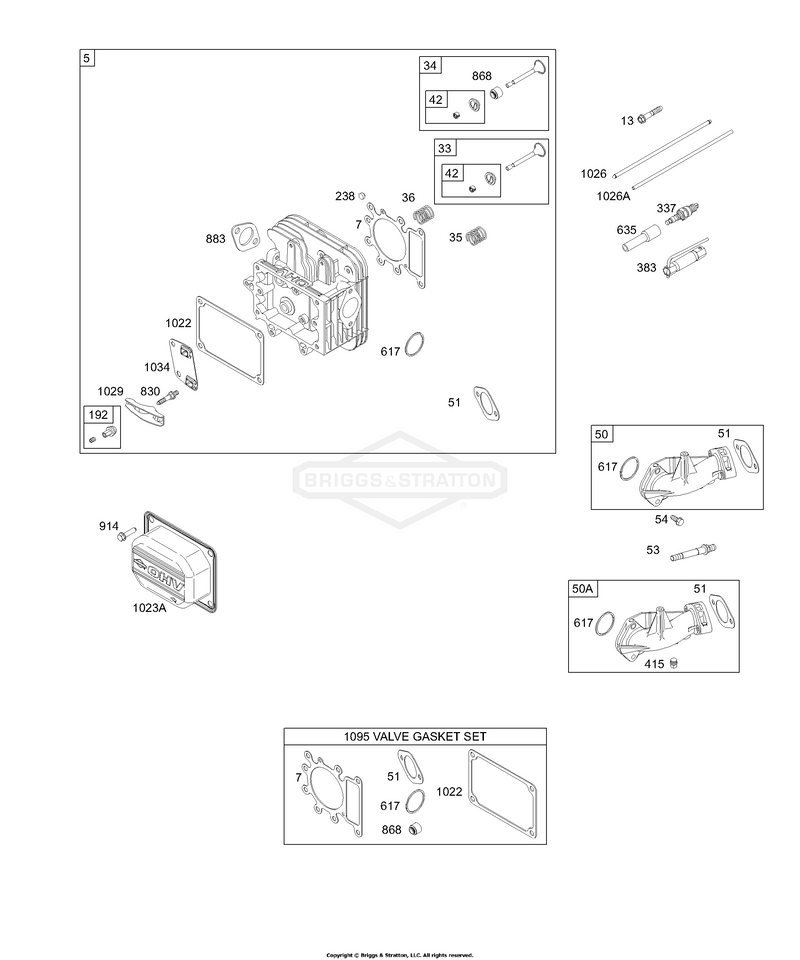 Head, Intake Manifold, Valve Gasket Set
