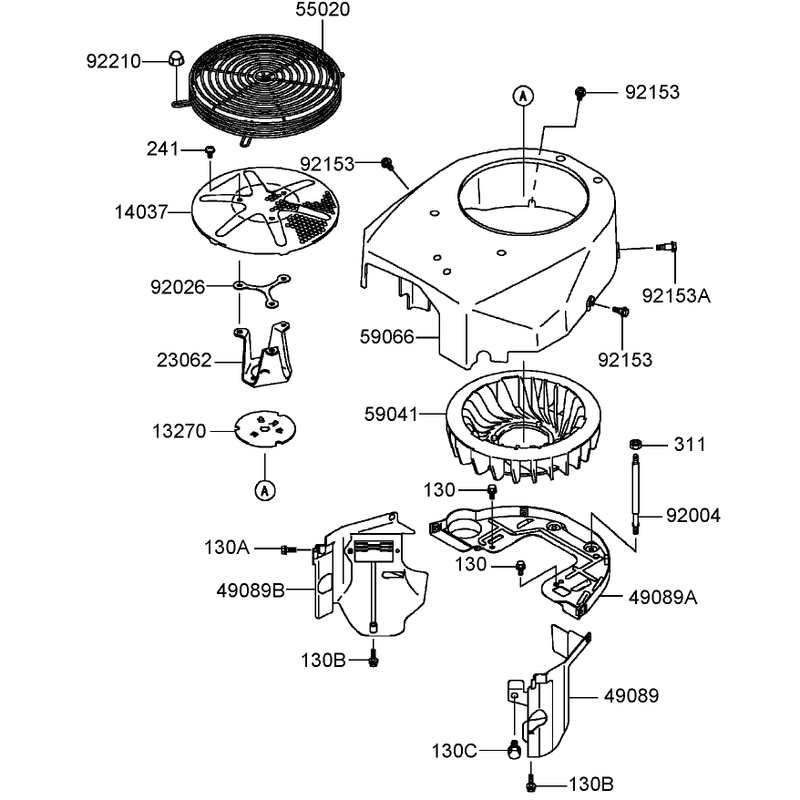 Cooling Equipment Assembly  Kawasaki FH580V-CS13-R