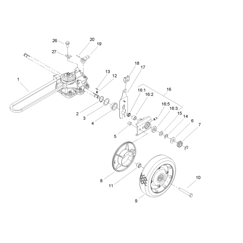 Gear Case and Rear Wheel Assembly