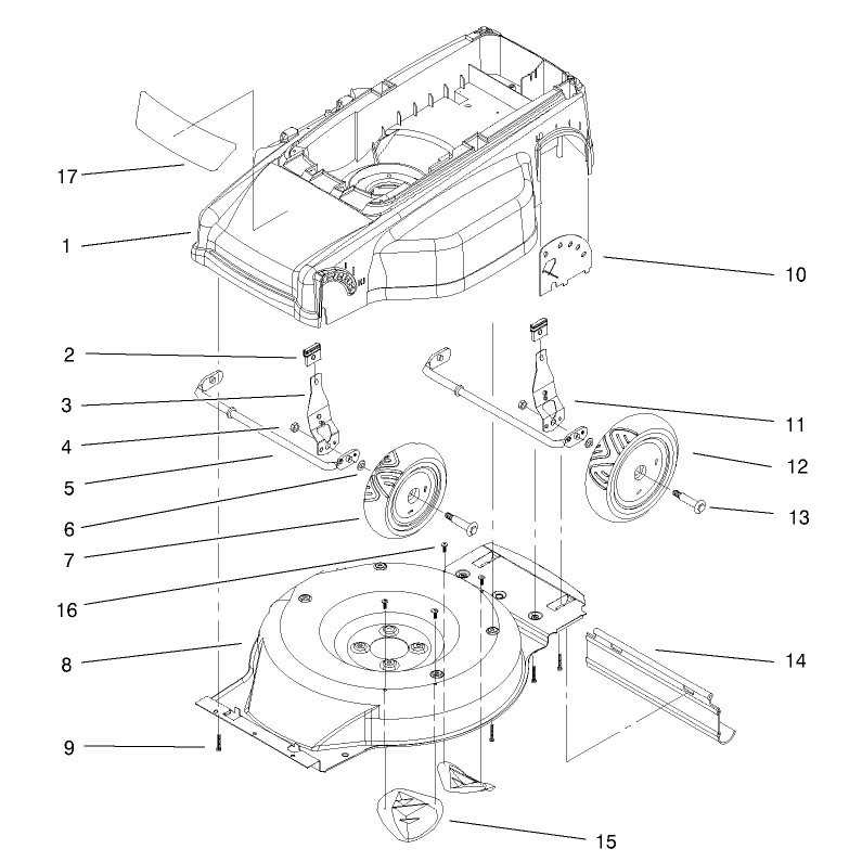 Deck Liner and Wheel Assembly