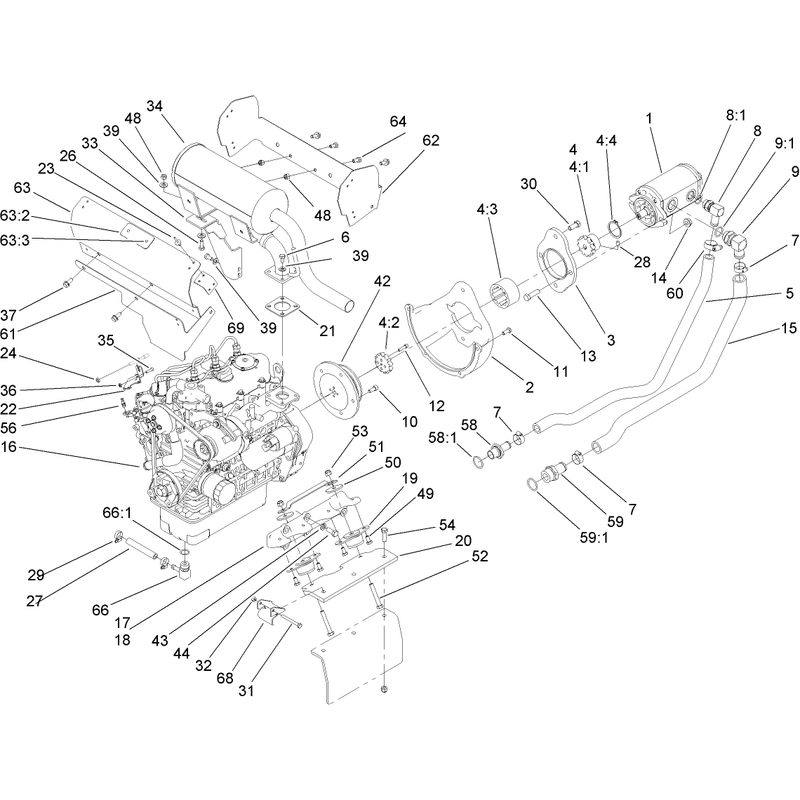 Engine and Pump Assembly
