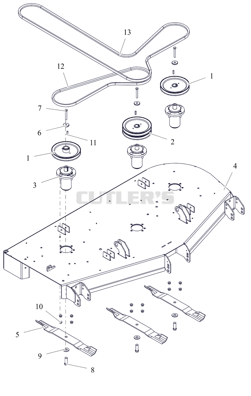 Deck, Belts, Blades And Spindles - 60"