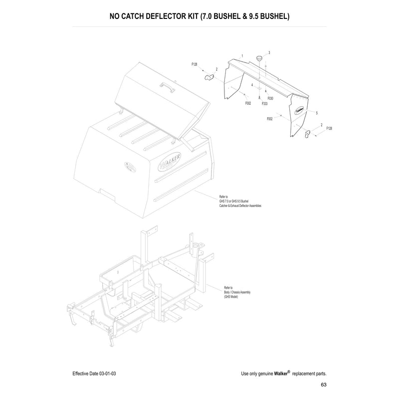 NO CATCH DEFLECTOR KIT (7.0 BUSHEL & 9.5 BUSHEL)