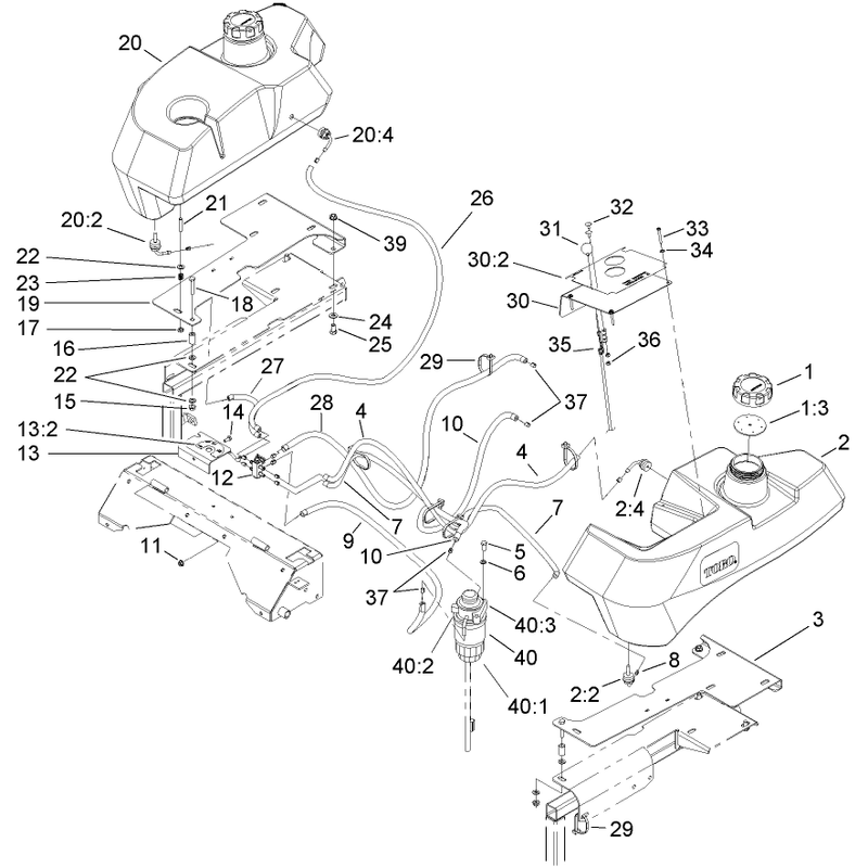 Tank and Fuel Line Assembly