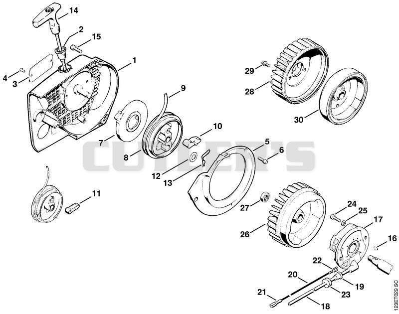 Rewind starter, Ignition system