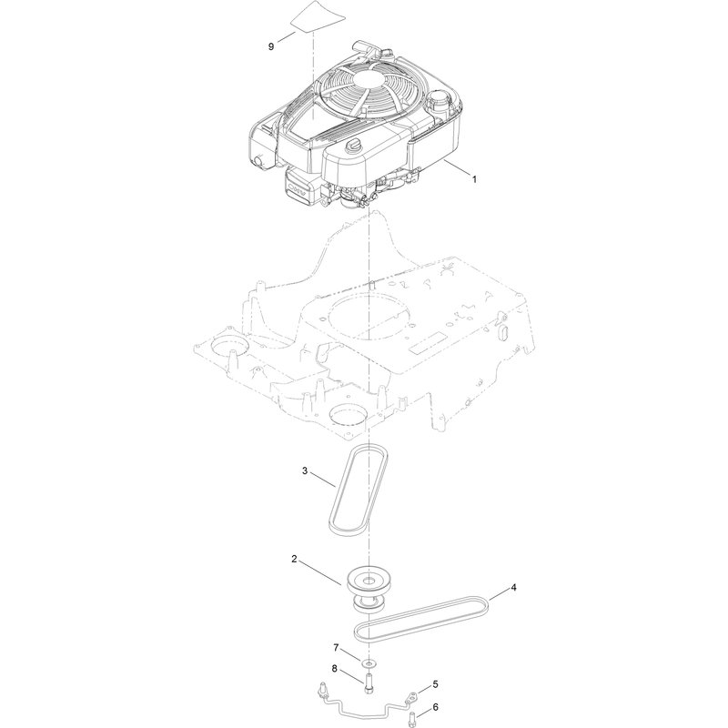 Engine and Pulley Assembly