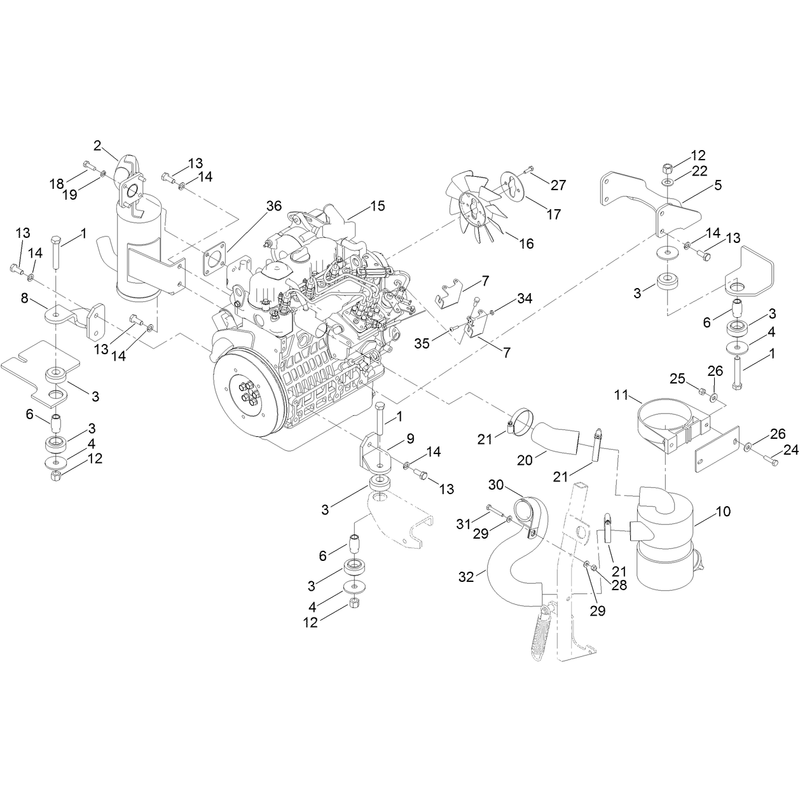 Engine Exhaust and Air Intake Assembly