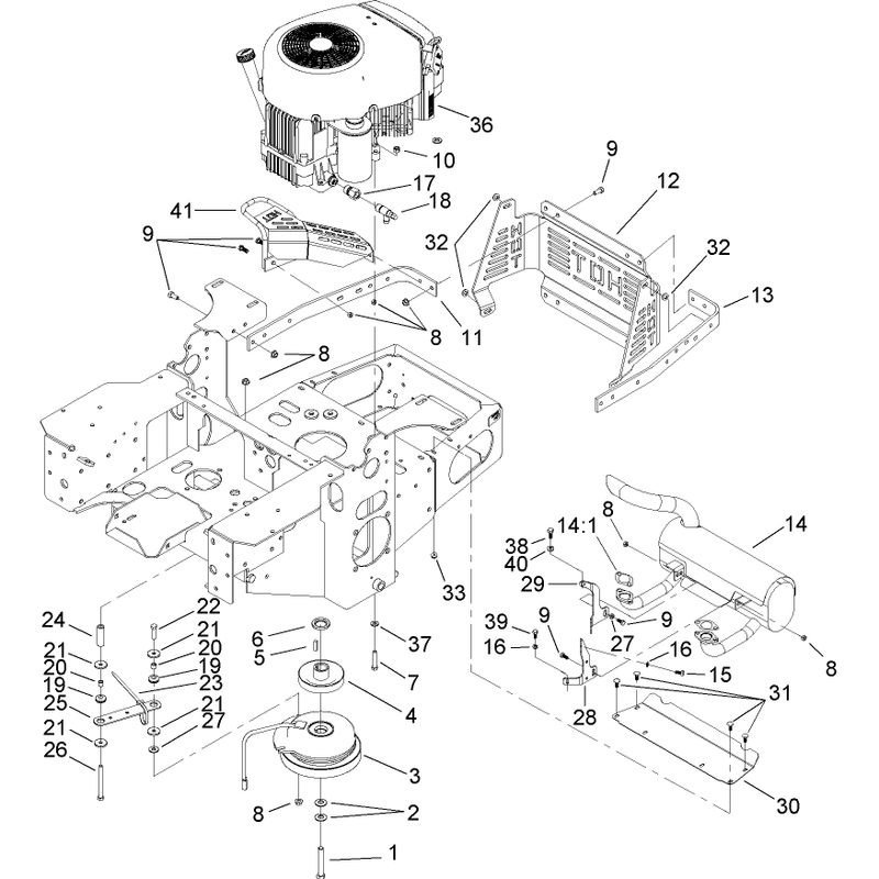 Engine Clutch and Muffler Assembly