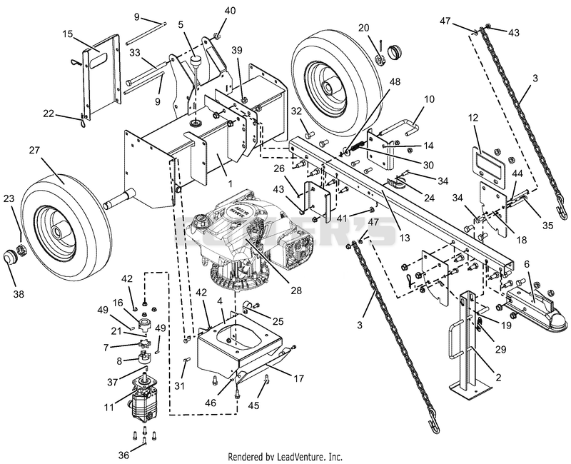 Frame, Engine And Pump