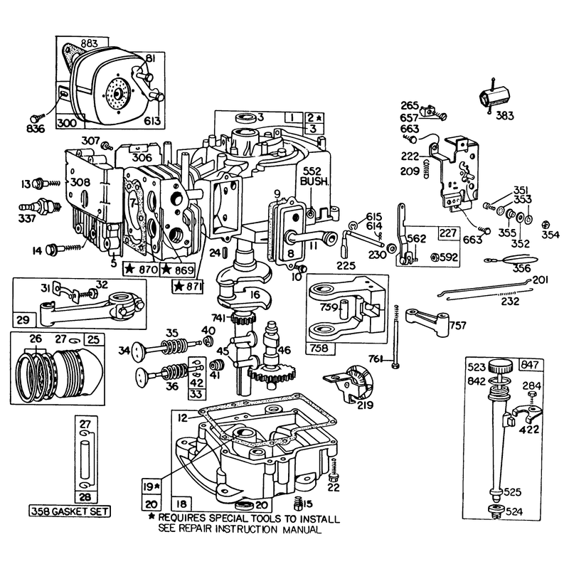 Engine Briggs & Stratton Model No. 191702-2133-01