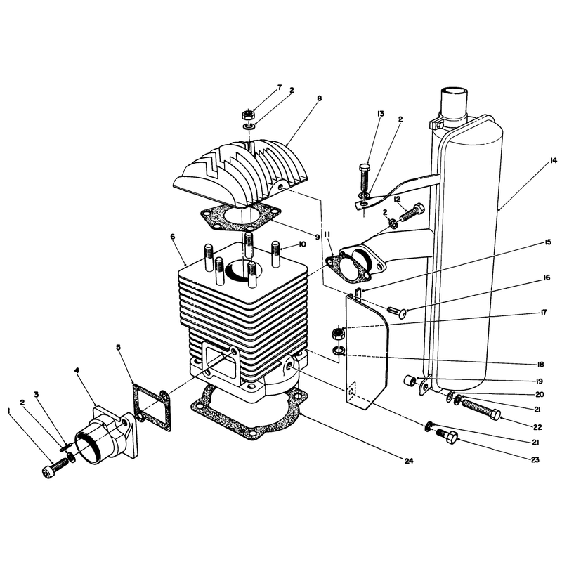 Cylinder and Muffler Assembly