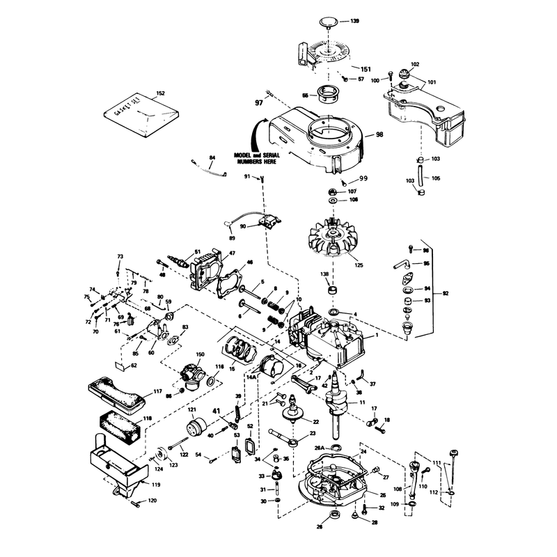 Engine Tecumseh Model No Tvs100-44014a