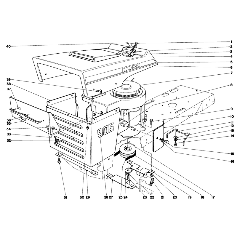 905 And 910 Hood And Engine Assembly
