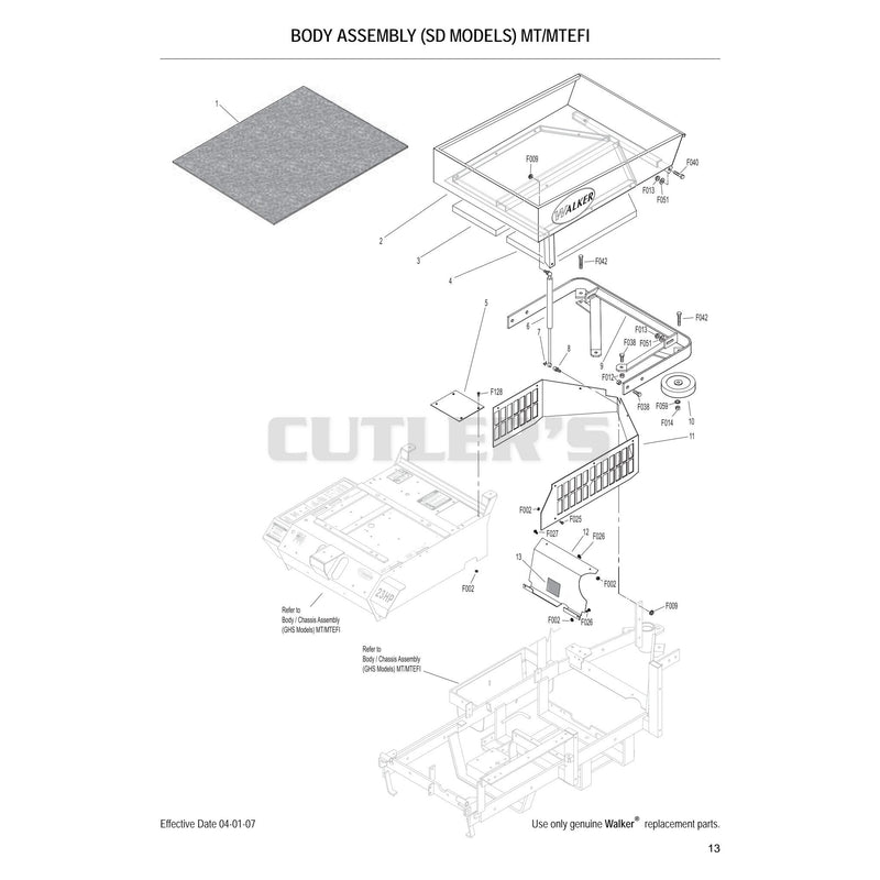 Body Assembly SD Models MT MTEFI