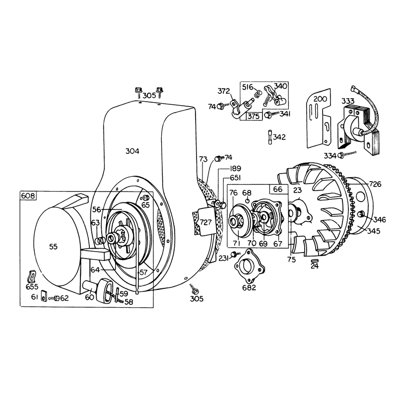 Rewind Starter Assembly (8 H.p. Snowthrower Model 38060)