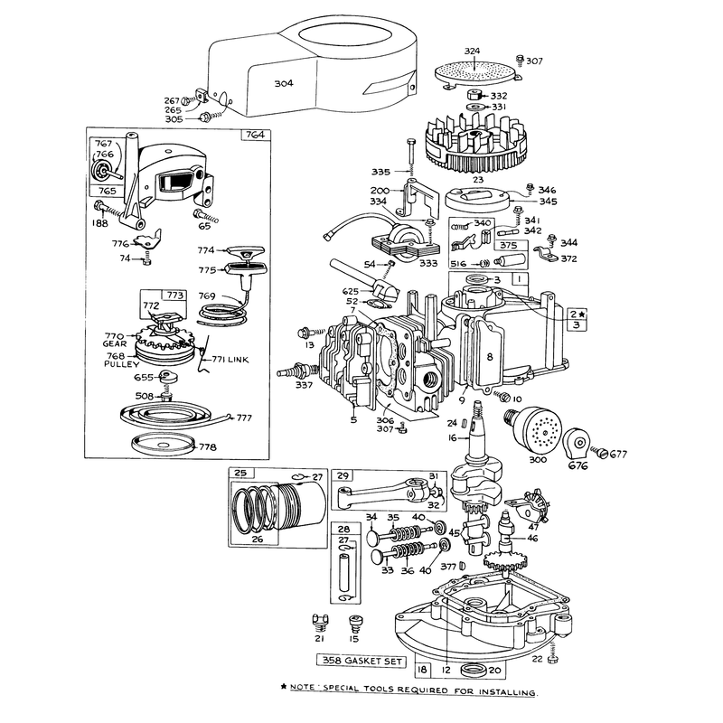 Engine Briggs and Stratton Model 92908-1457-02