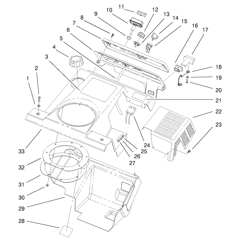 Upper Shroud and Control Panel Assembly