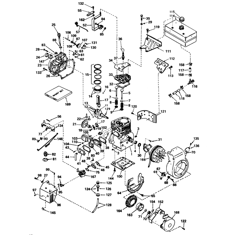 Engine Tecumseh Model No. H70-130176d (continued) (7 H.p. Snowthrower Model No. 38050)