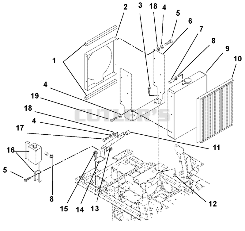 Radiator And Radiator Brackets