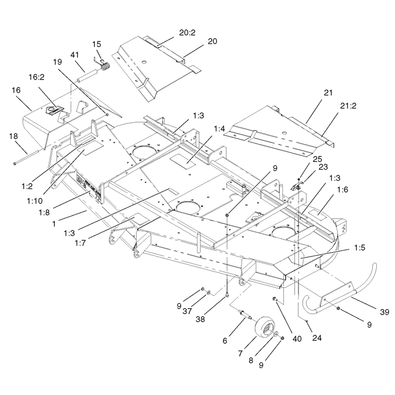 Deck Deflector and Roller Assembly
