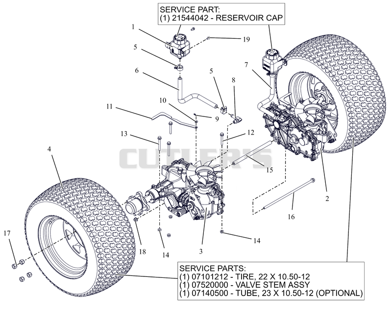 Rear Tires And Transaxles - 52"