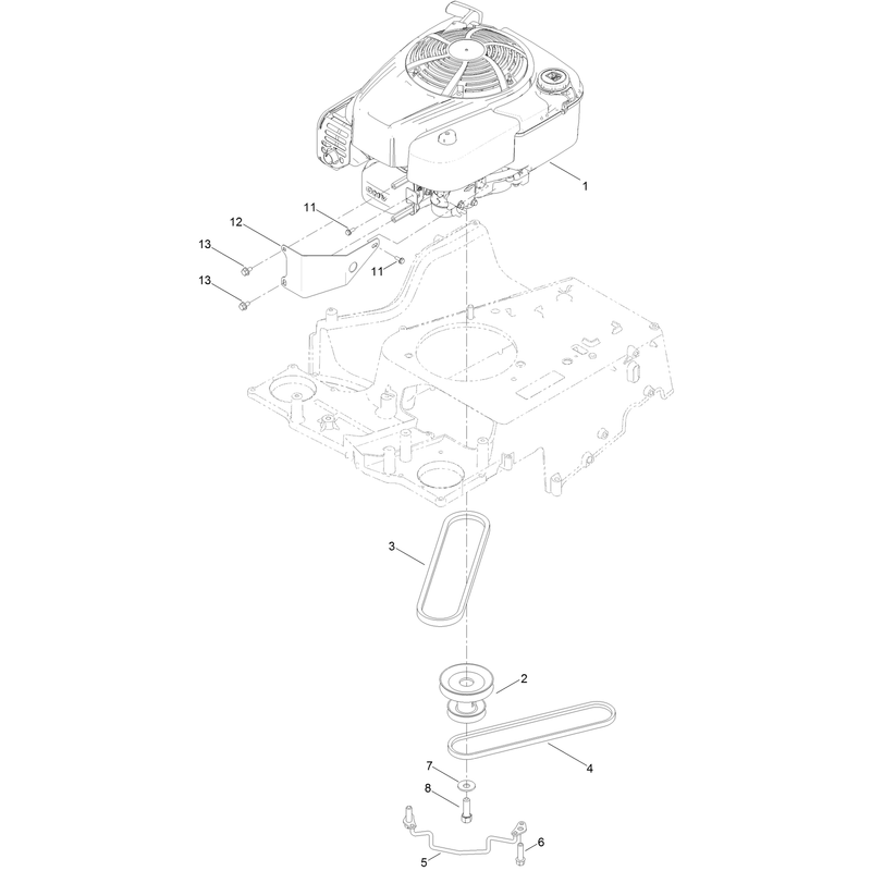 Engine and Pulley Assembly