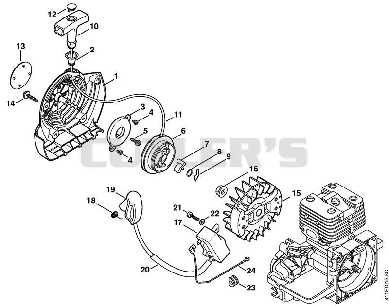 Rewind starter, Ignition system