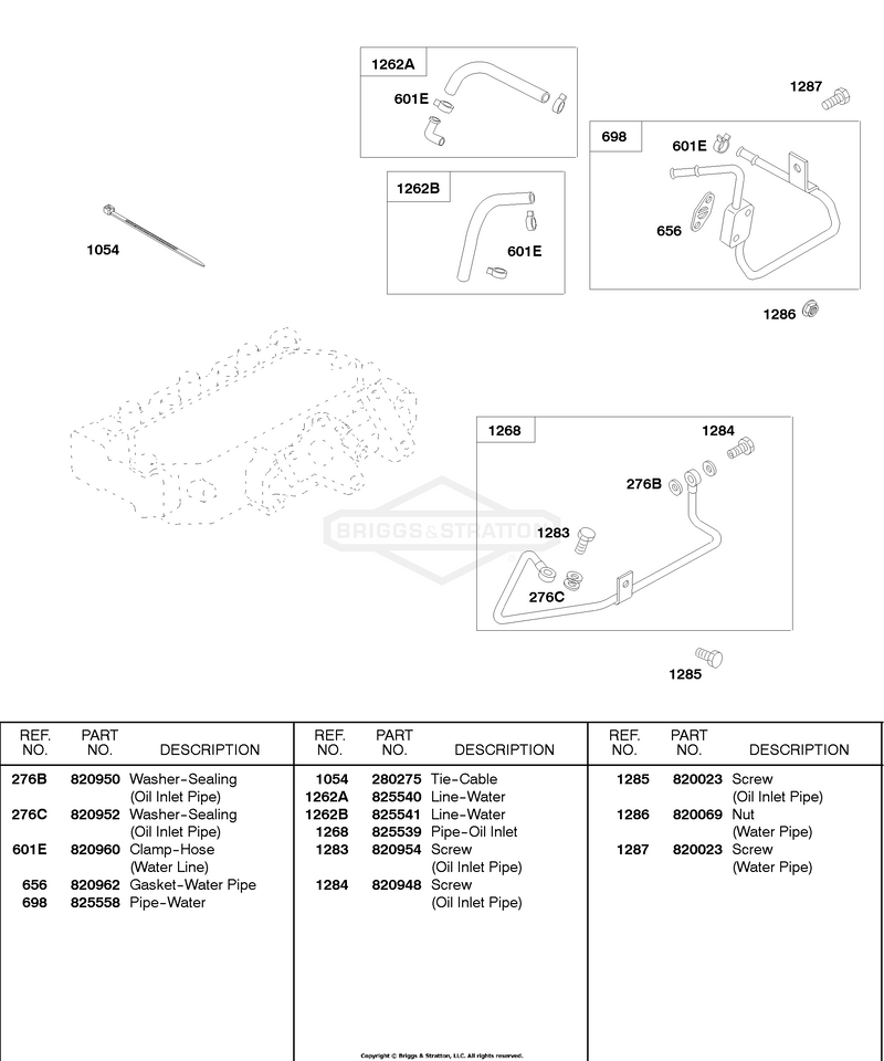 Water Pipe, Oil Inlet Pipe