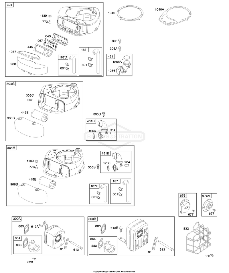 Air Cleaner, Blower Housing, Exhaust System