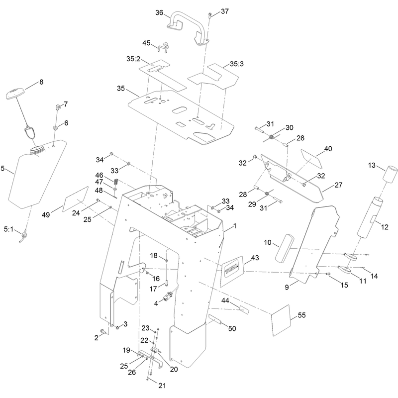 Tower and Fuel Tank Assembly