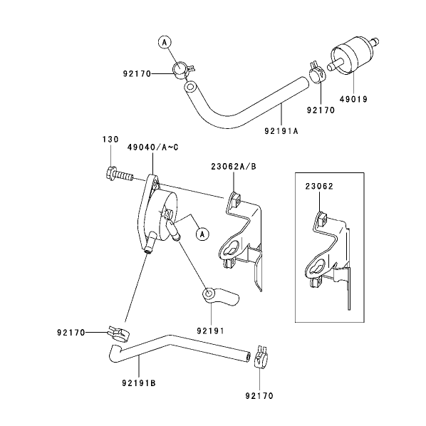 Fuel TankFuel Valve Assembly Kawasaki FH500V-ES10