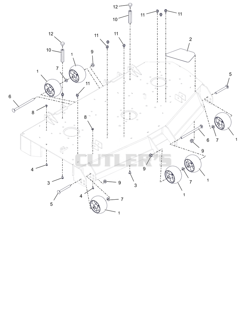Anti-Scalp Wheels and Deck Stops - 52"