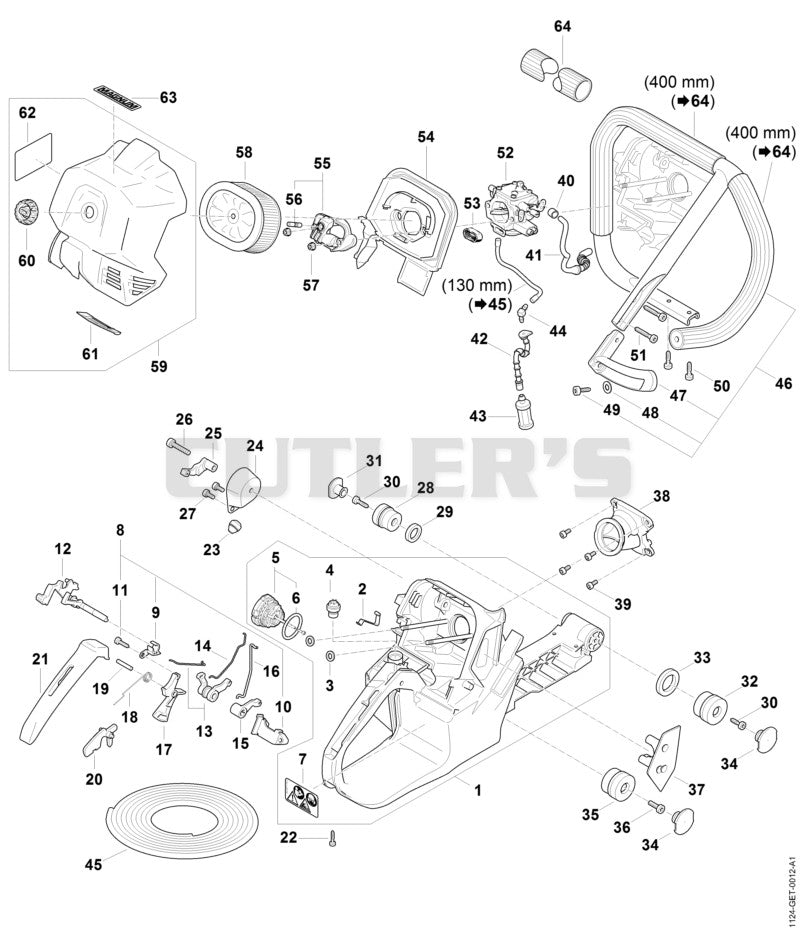 Tank housing, Filter, AV system, Handlebar MS 881 RZ