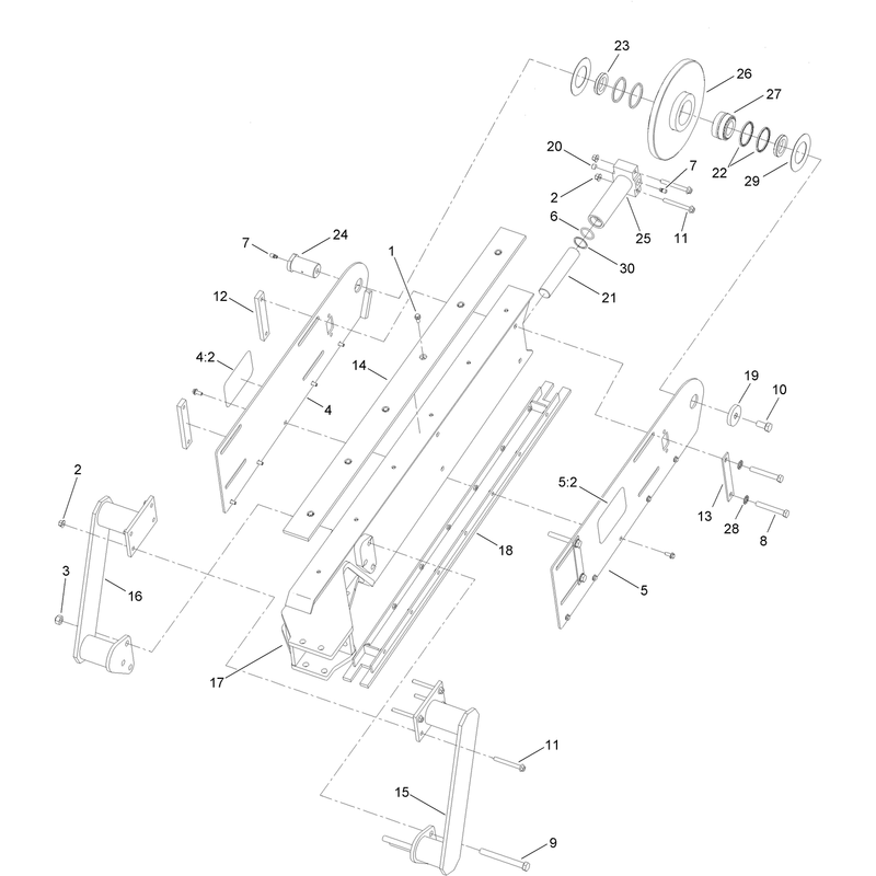 60 Inch Rock Boom Assembly