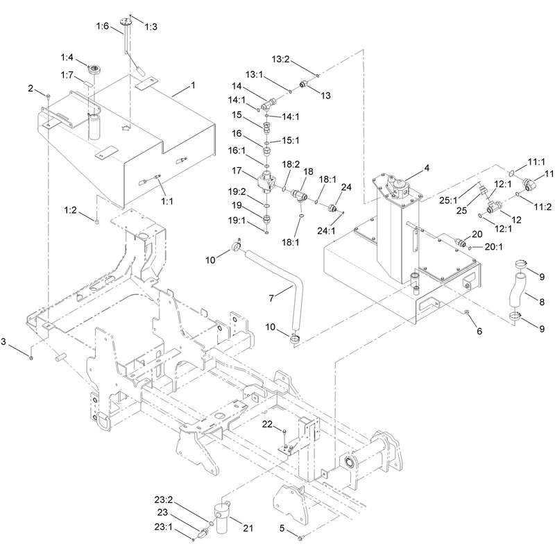 Fuel Tank and Hydraulic Tank Assembly