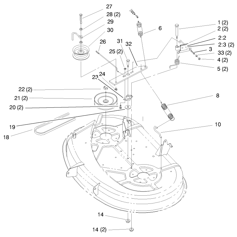 Pulley and Belt Assembly 38in Cutting Unit