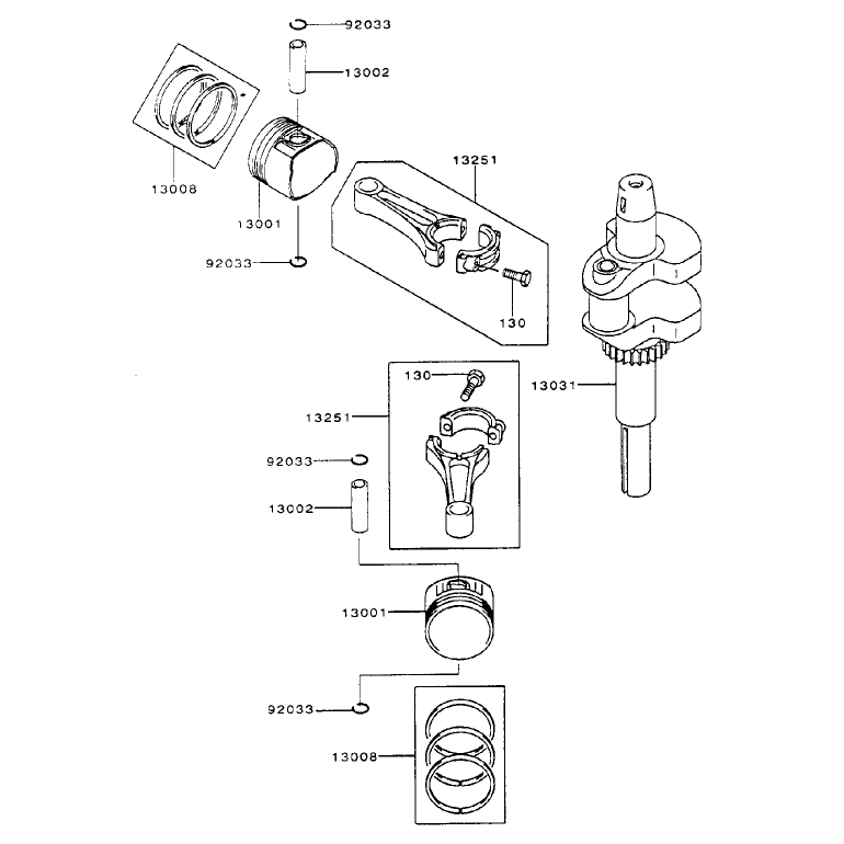 Pistoncrankshaft Assembly Kawasaki Fh500v-As10
