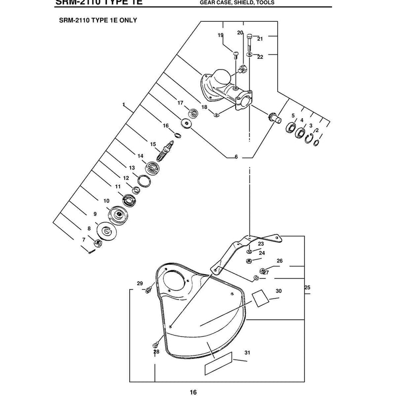 Srm-2110 Type 1E Gear Case, Shield, Tools